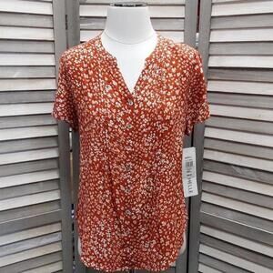 Floral Pattern V-Neck Top | Sara Michelle | Small